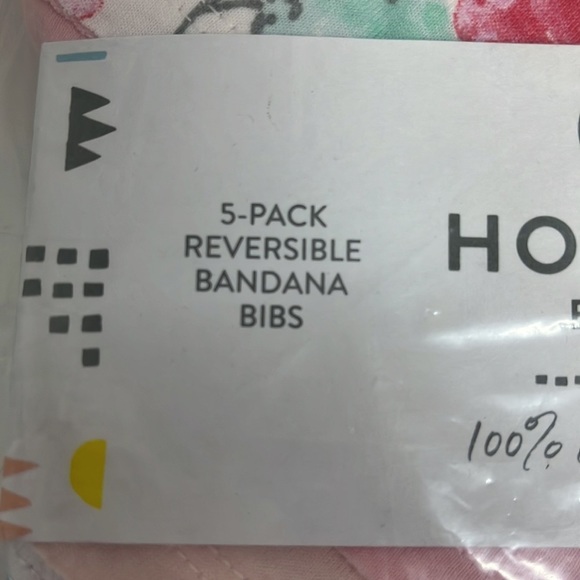 HonestBaby Organic Cotton Bandana Drool Bib 5 pack. 1684 - Picture 2 of 6